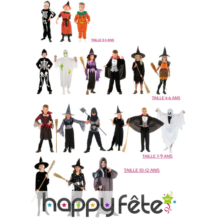 Lot de18 déguisements halloween pour enfants