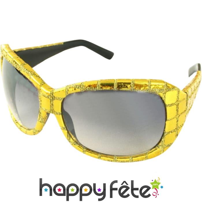 Lunettes disco dorées. uv400