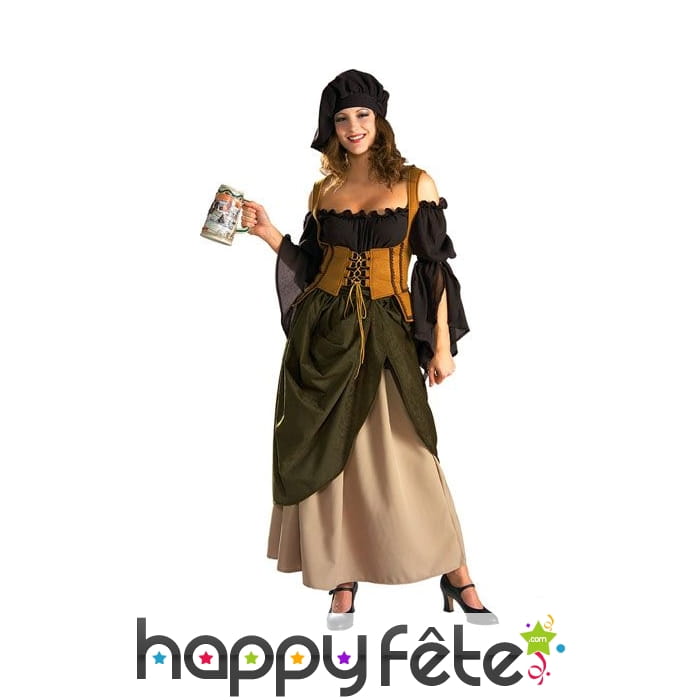Luxueux déguisement de tavernière médiévale