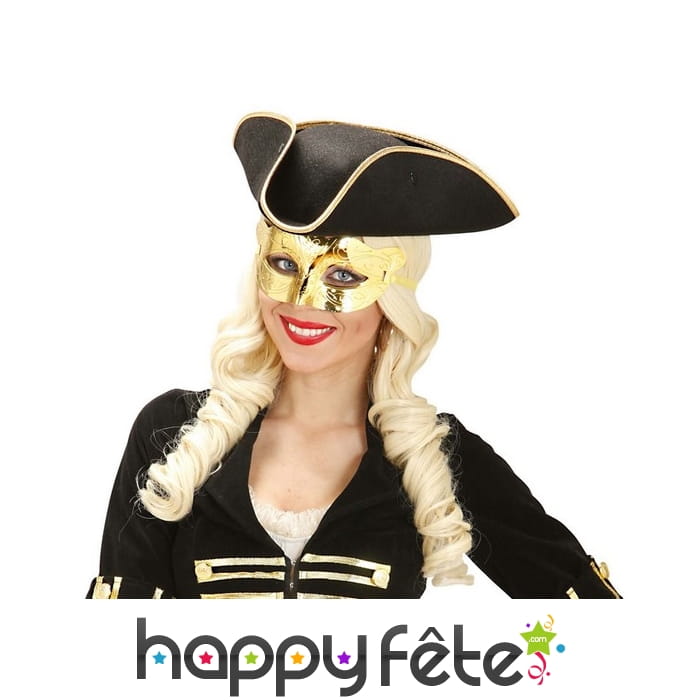 Loup doré métallisé avec ruban assorti