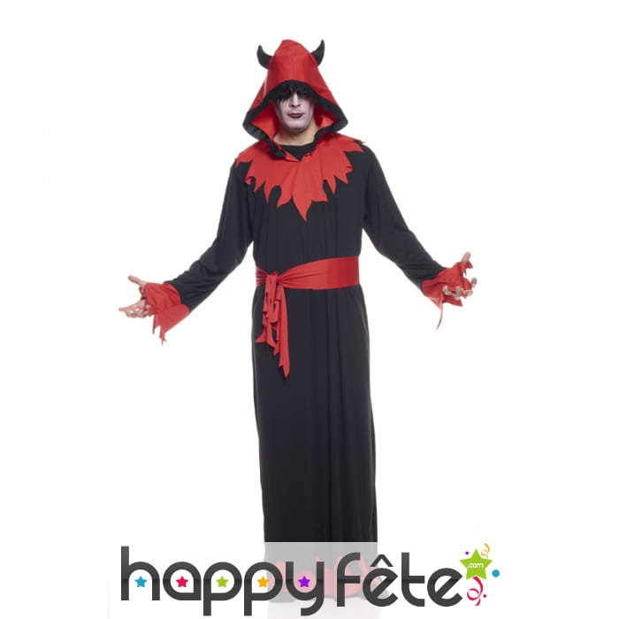 Long déguisement noir et rouge de diable