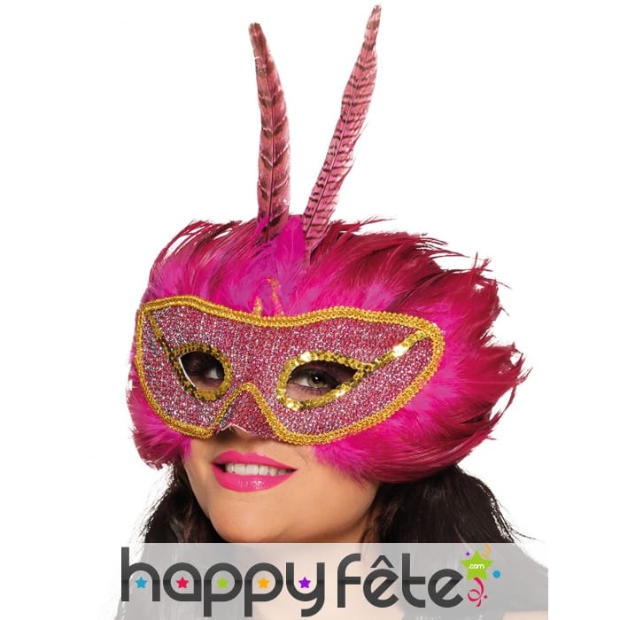 Loup de Phoenix plumé rose pour adulte