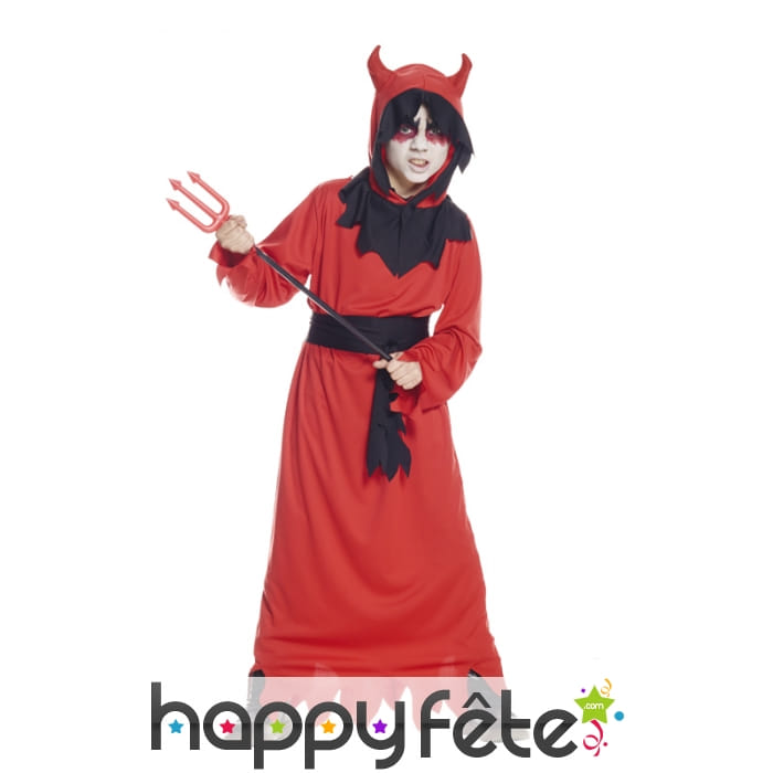 Long déguisement rouge de diable pour garçon