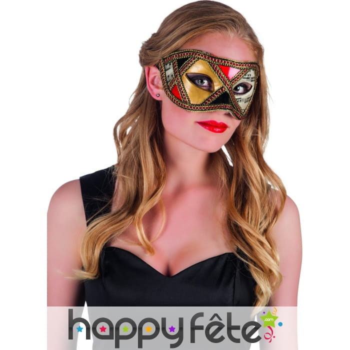 Loup doré rouge motifs vénitiens