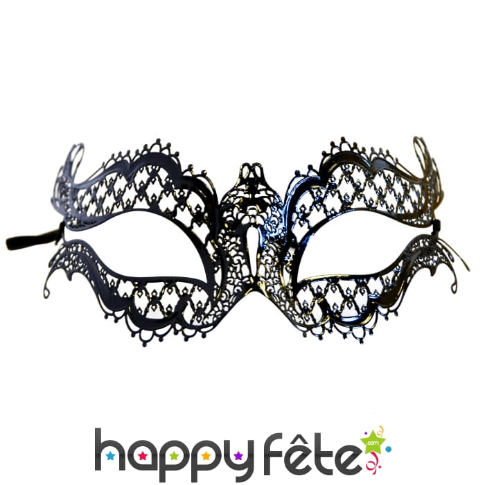 Loup dentelle super luxe noir métal