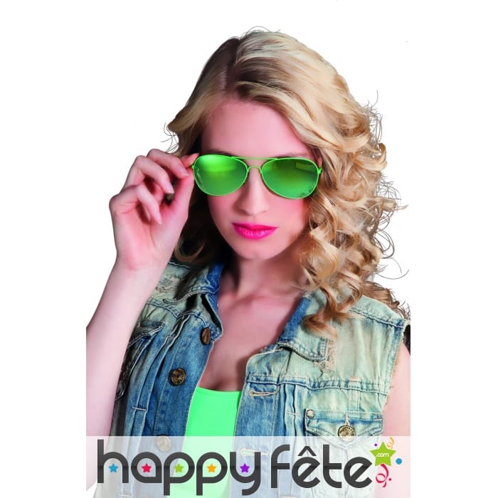 Lunettes de soleil verre miroir vert