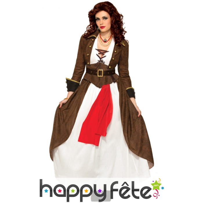 Longue et ample robe de pirate marron
