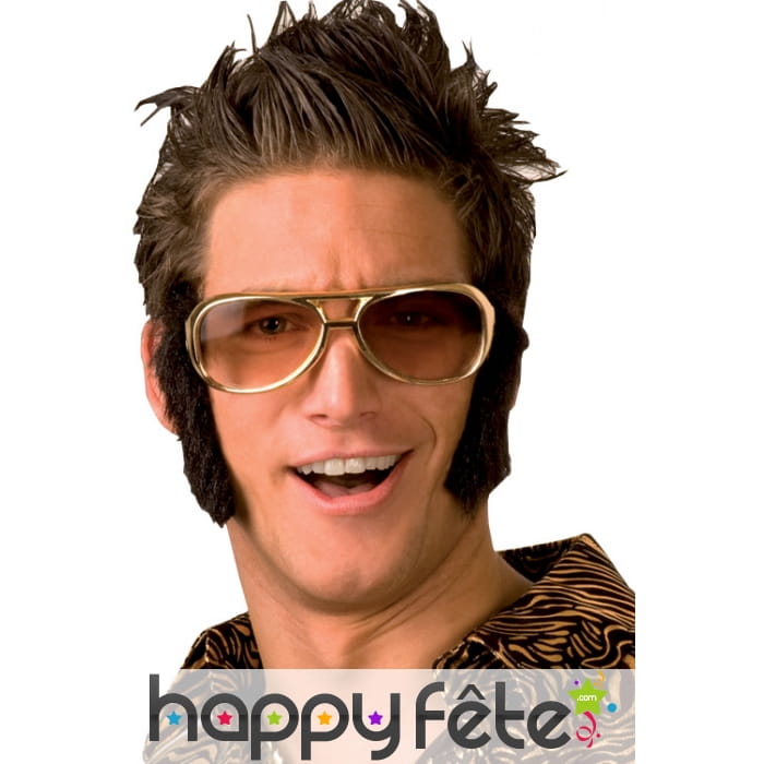 Lunettes Elvis avec montures dorées