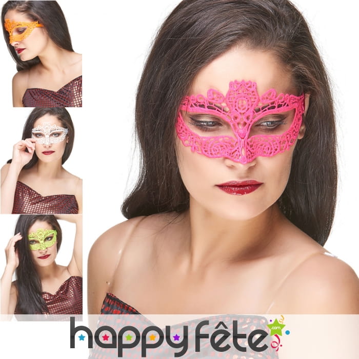 Loup en dentelle fluo