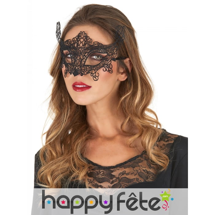 Loup en dentelle noire pour femme