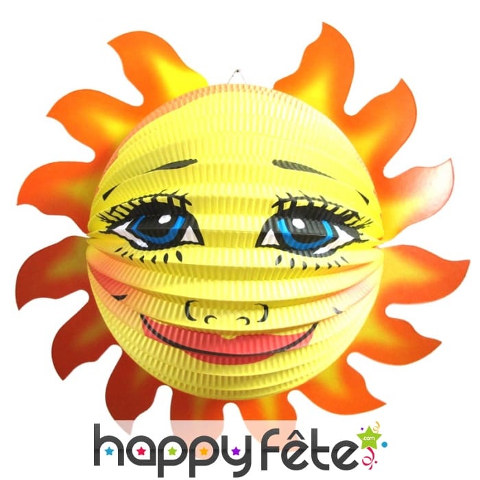 Lampion en forme de soleil avec visage