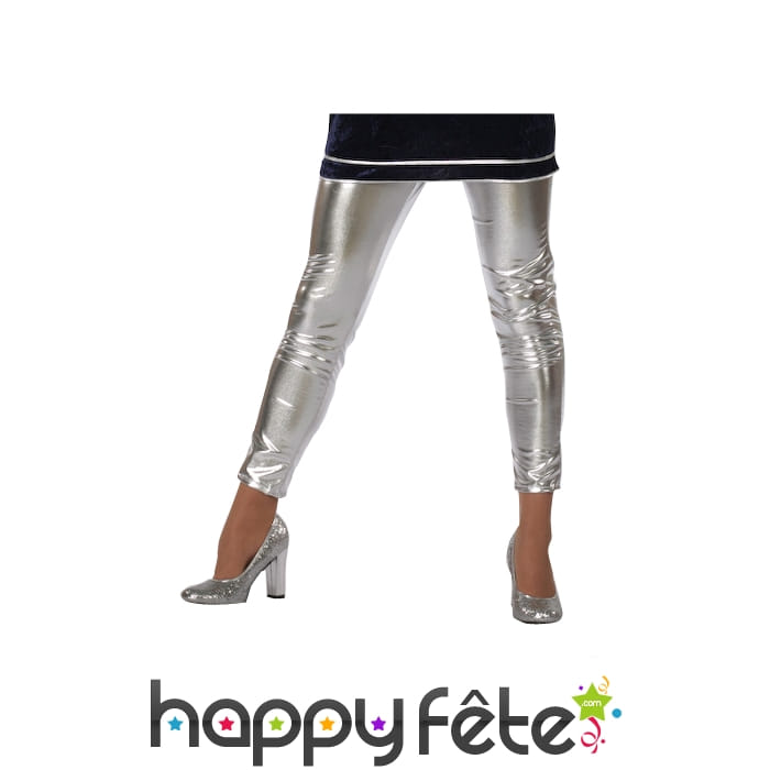 Leggings en simili argent