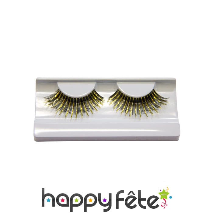 Longs faux-cils doré et noir