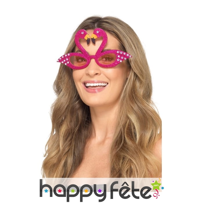 Lunettes flamant rose, paillettes