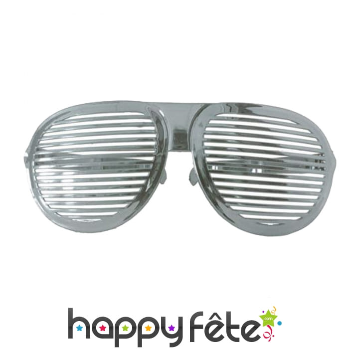 Lunettes grillage argentées, géantes