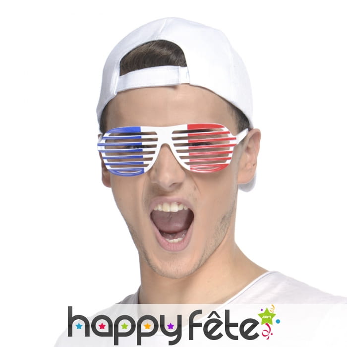 Lunettes grillage bleu blanc rouge