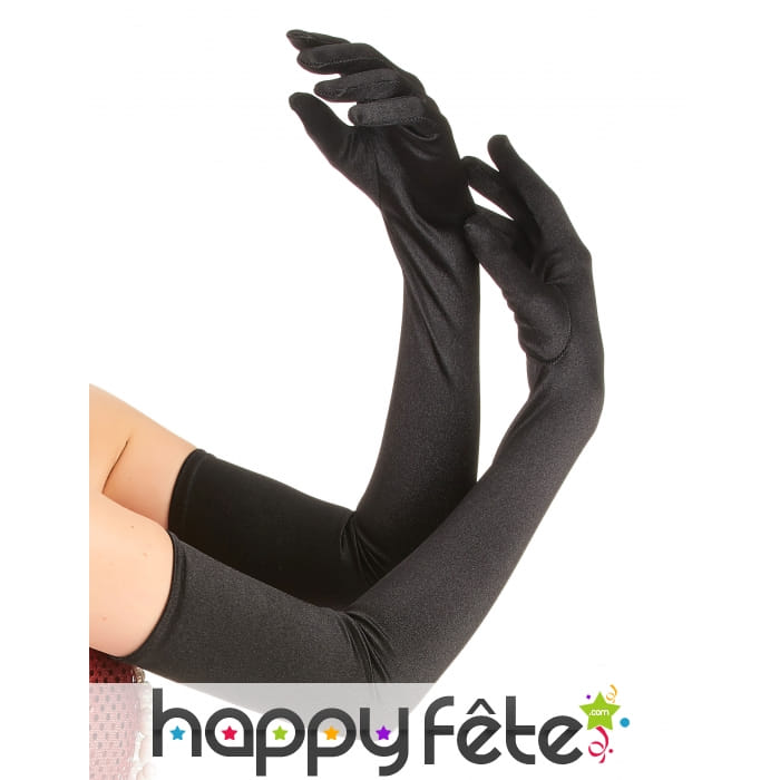 Longs gants noirs de 60cm