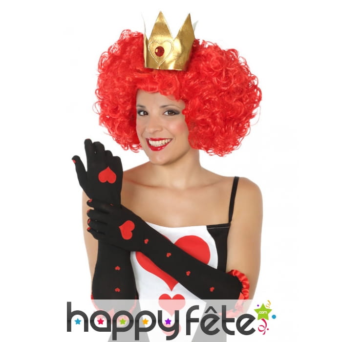 Longs gants noirs reine de coeur
