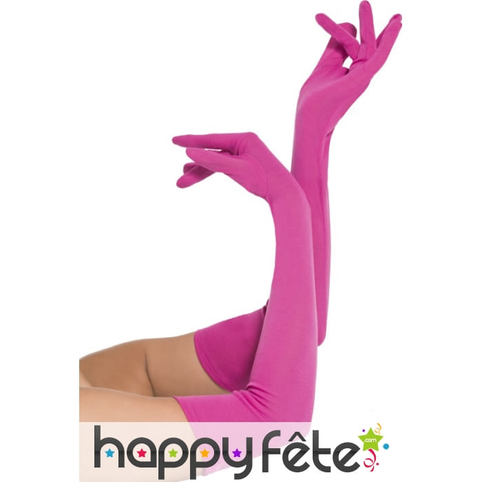Longs gants rose de 52cm