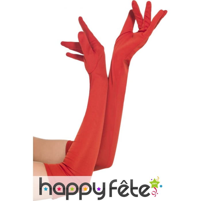 Longs gants rouges de 52cm