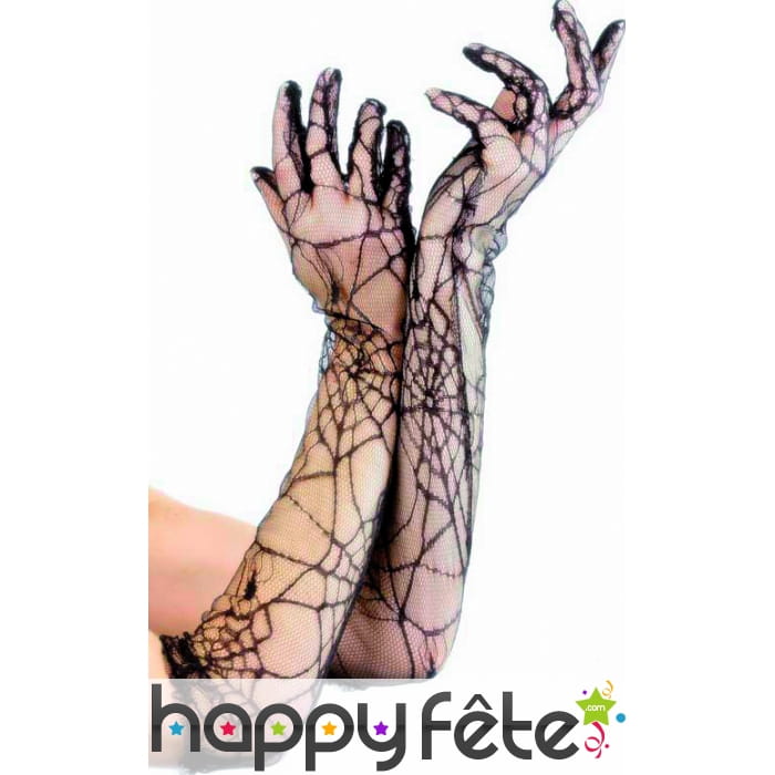 Longs gants transparents style toile d'araignée