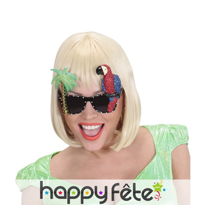 Lunettes hawaï décorées d'un perroquet