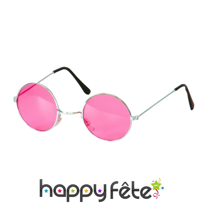 Lunettes hippies fuschias. Protection uv