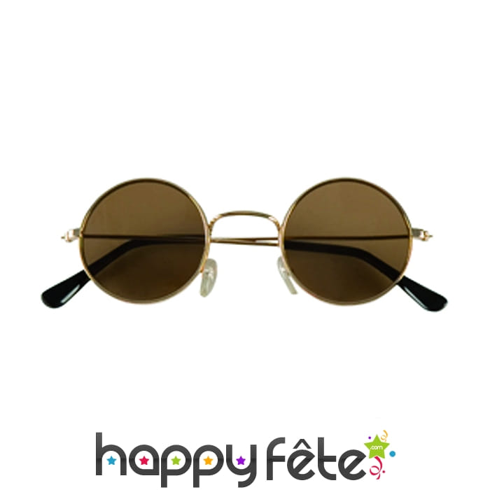 Lunettes hippies noires. Protection uv