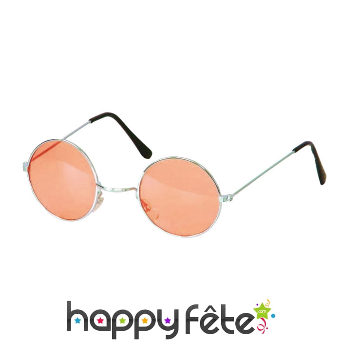 Lunettes hippies oranges et jaunes