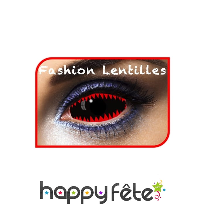 Lentilles intégrales dents de requin rouges