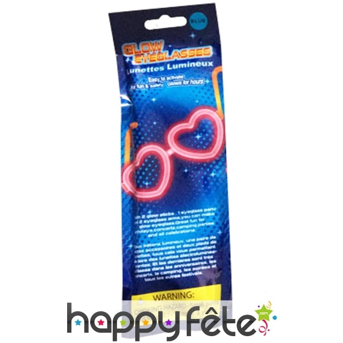 Lunettes lumineuses en forme de coeur