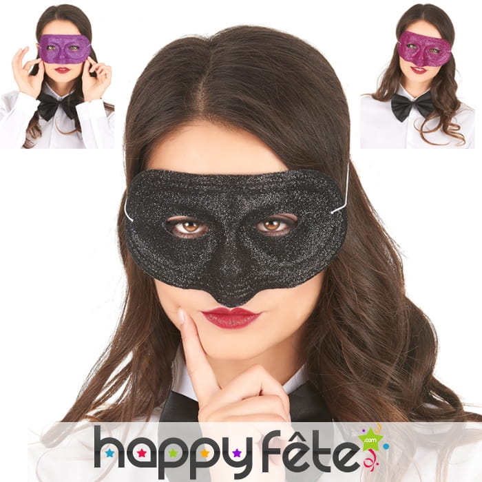 Large loup pailleté en plastique