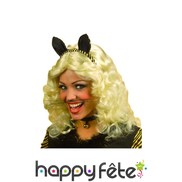 Longues moustaches de chat noir