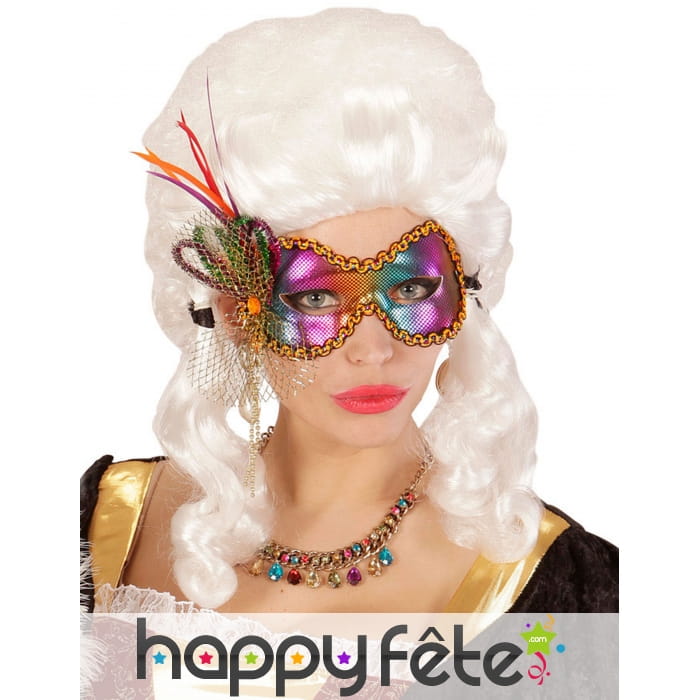 Loup multicolore effet métallique