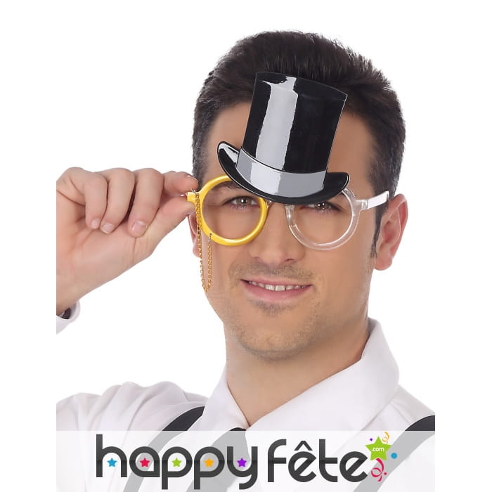 Lunettes monocle et haut de forme