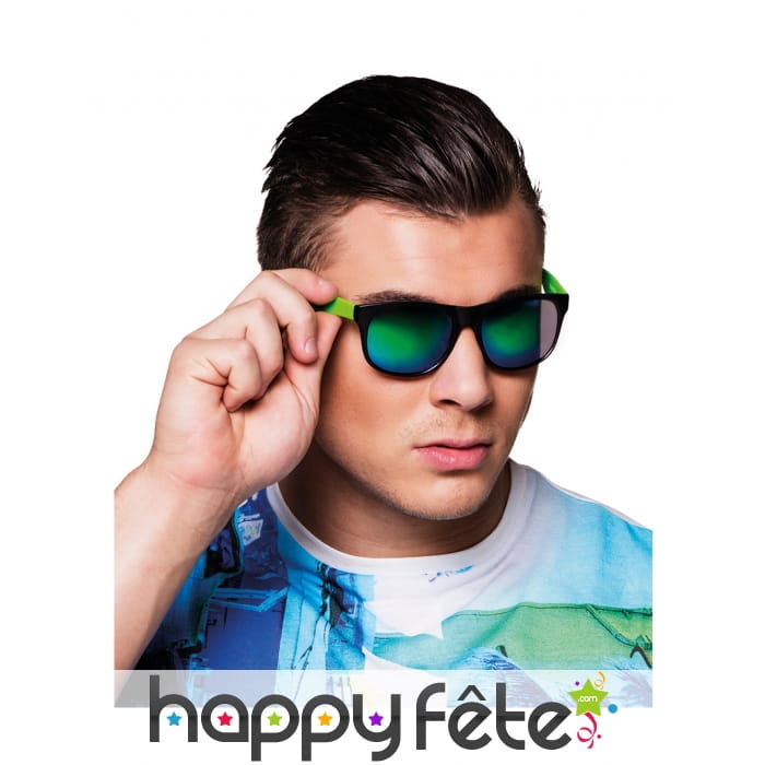 Lunettes miroir monture verte