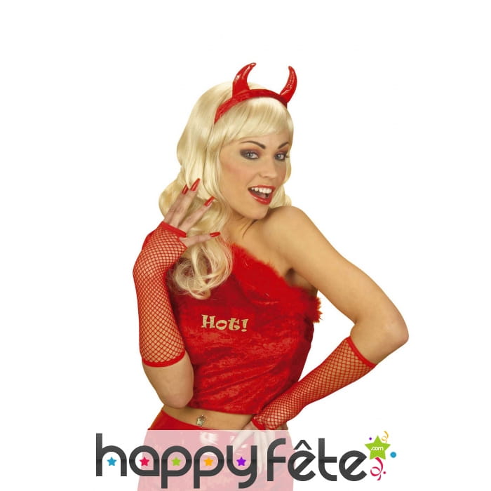 Longues mitaines rouges résilles