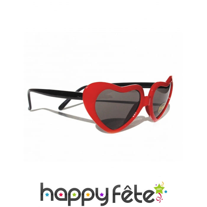 Lunettes monture rouge en forme de coeur