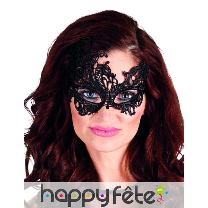 Loup noir asymétrique en dentelle