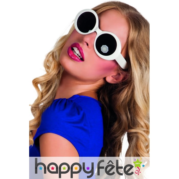 Lunettes noire disco avec monture blanche