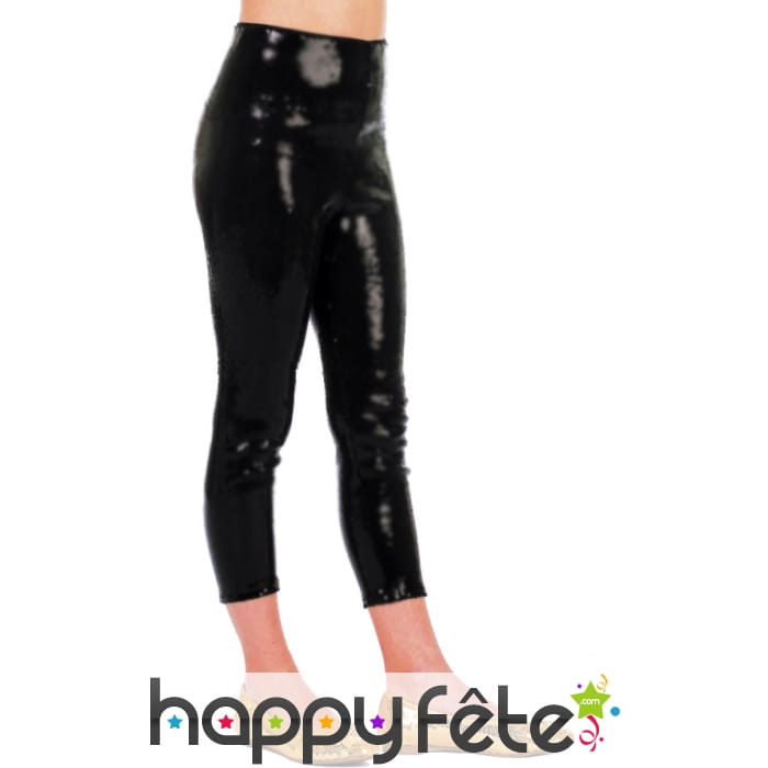 Leggings noir en satin