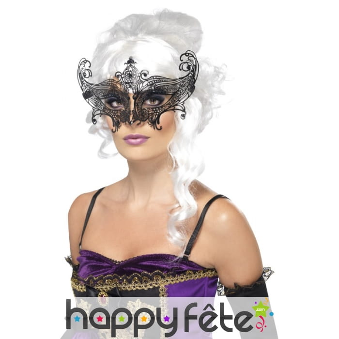 Loup noir en métal filigrane