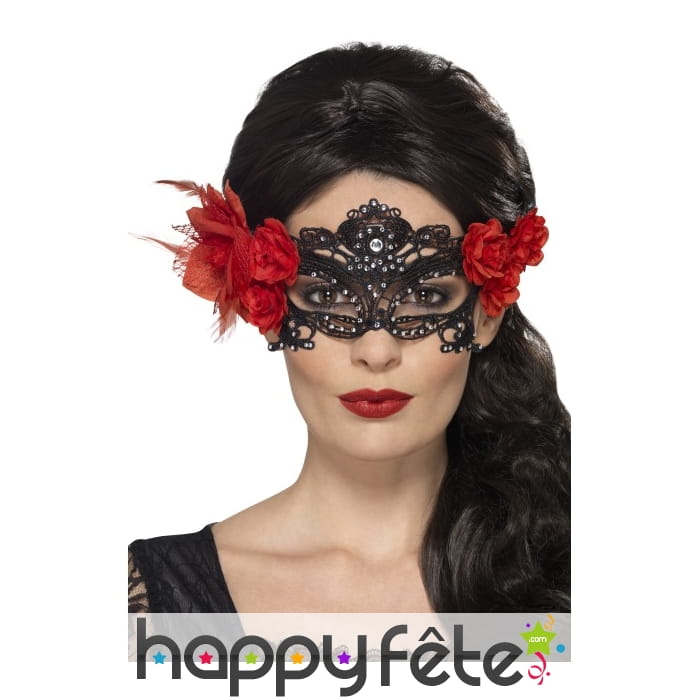 Loup noir filigranes et brillants, jour des morts