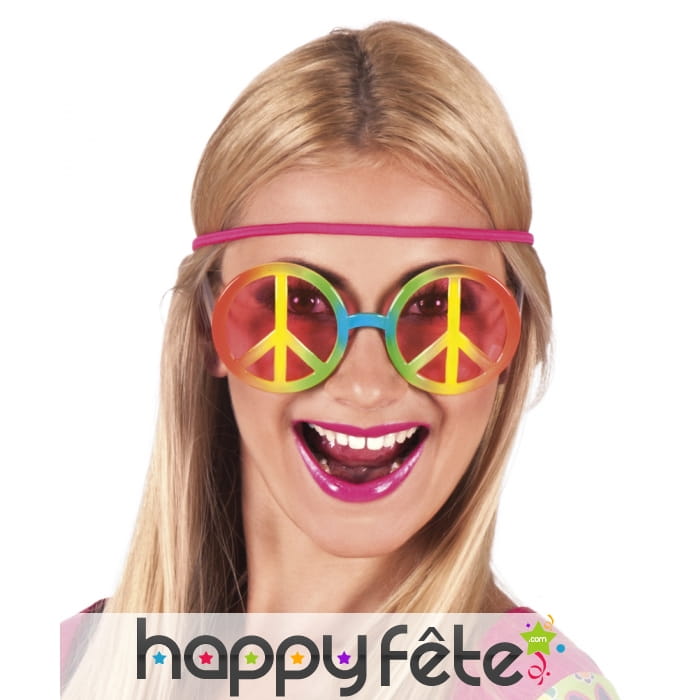 Lunettes peace and love dégradé multicolore