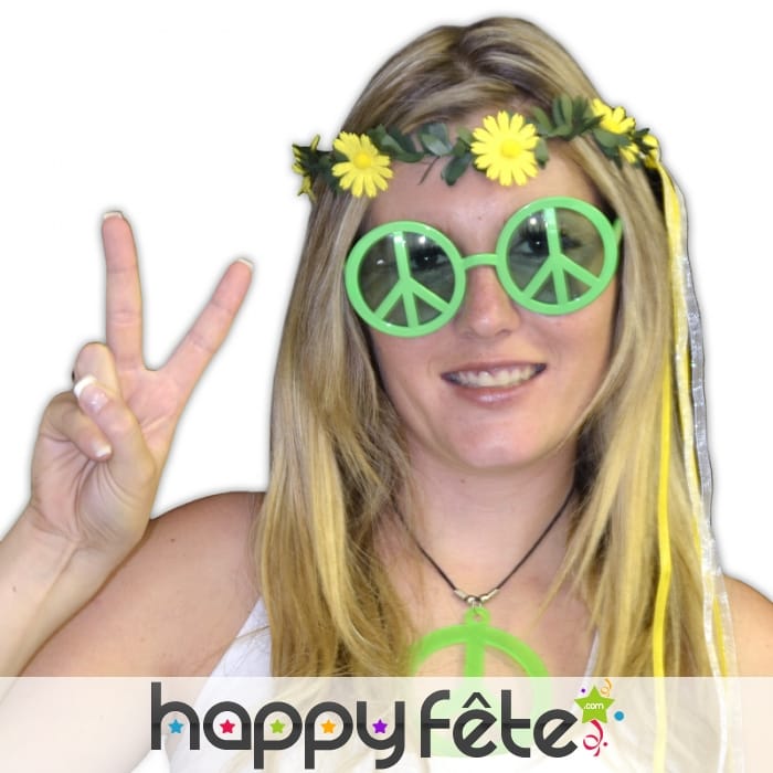 Lunettes peace and love en pvc