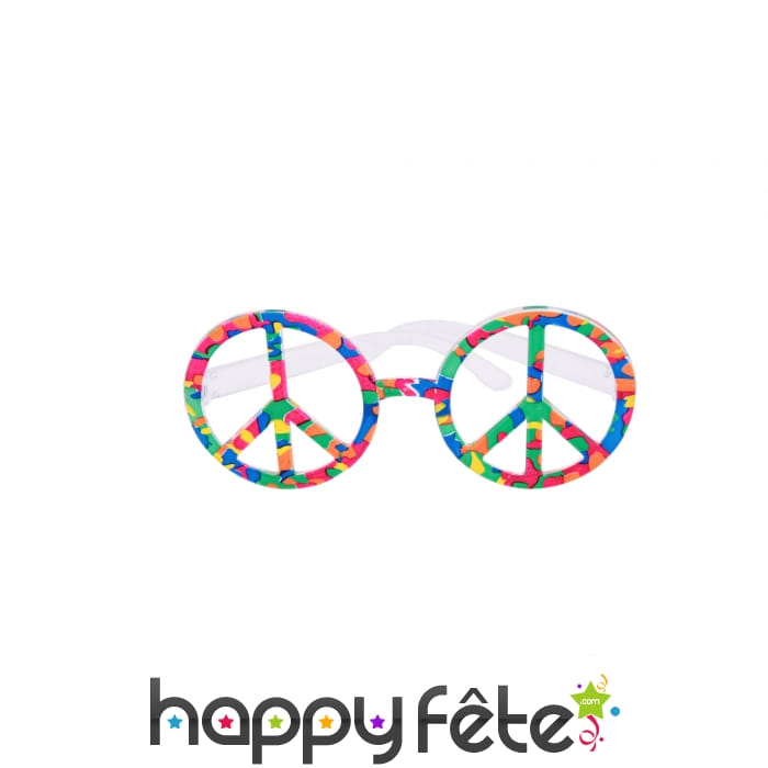 Lunettes peace and love très colorées
