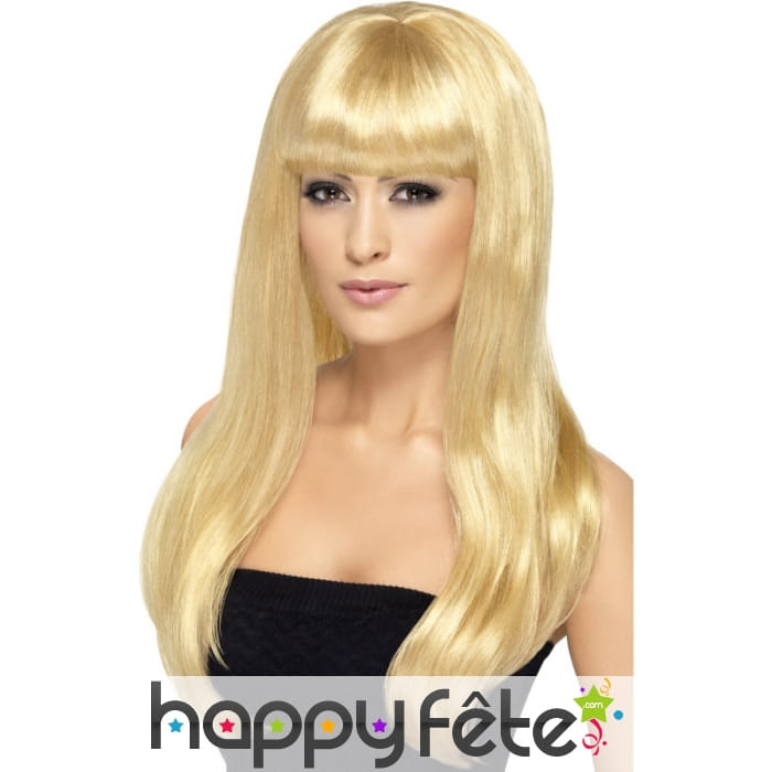 Longue perruque blonde de bimbo