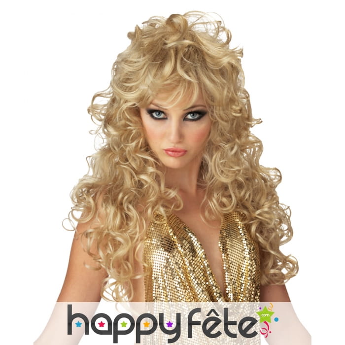 Longue perruque bouclée blonde, effet séductrice