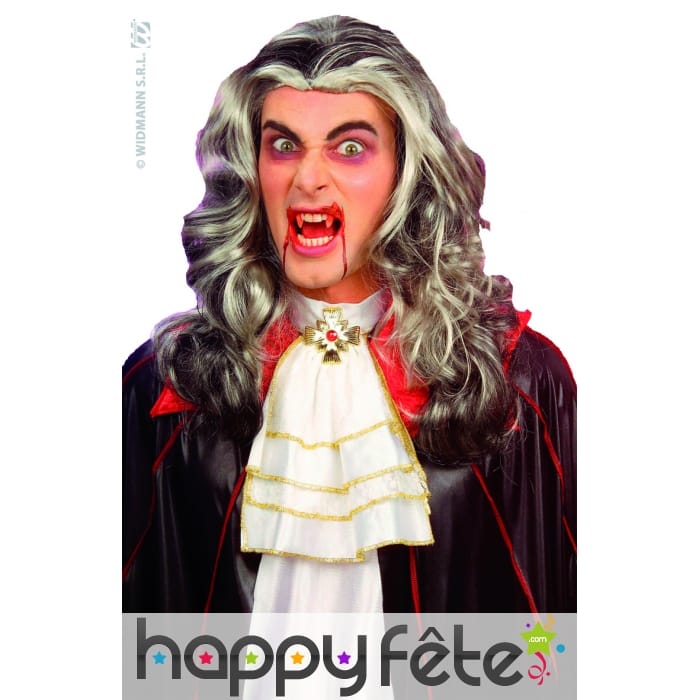 Longue perruque bouclée de vampire