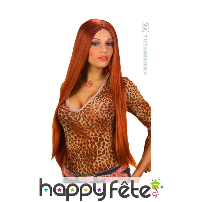 Longue perruque chatain de 75 cm